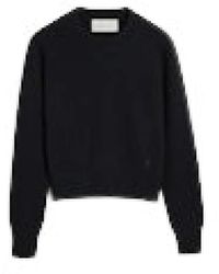 Ami Paris - Truien & Vesten ,Zwart ,Wol Crewneck Trui Met Tonaal Ami De Coeur - Lyst