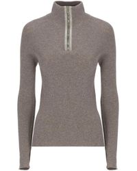 D.exterior - Gerippter Rollkragenpullover Mit Reißverschluss - Lyst