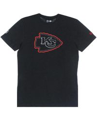 KTZ - Tops ,Zwart ,Katoen Nfl Outline Logo Tee Zwart - Lyst