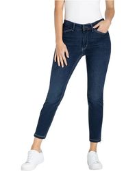 M·a·c - Jeans skinny in denim scuro con dettaglio zip - Lyst