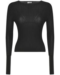 Lanvin - Zwarte Top Met Lange Mouwen - Lyst