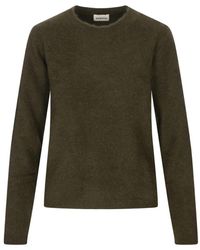 P.A.R.O.S.H. - Grüner Waschbärwoll-Rundhalsausschnitt-Pullover - Lyst