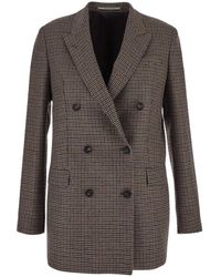 Tagliatore - Jassen ,Bruin ,Wol Double-Breasted Jas - Lyst