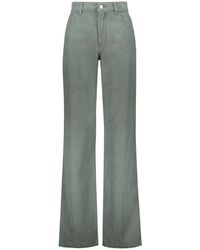 Missoni - Velvet Wide Leg Trousers Met Contraststiksels - Lyst