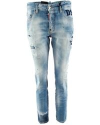 DSquared² - Slim-fit blaue skater jeans - Lyst