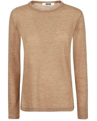 Grifoni - Beiger Wollpullover Mit Rundhalsausschnitt - Lyst