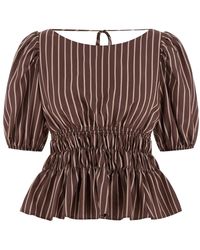 Pinko - Overhemden ,Bruin ,Leer Jeanette Top - Lyst
