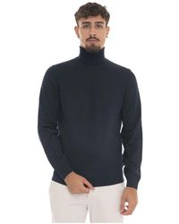 BOSS - Truien & Vesten ,Blauw ,Wol Musso-P Turtleneck Pullover - Lyst