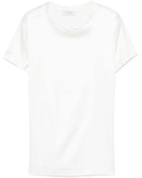Mazzarelli - Weißes satin crew neck t-shirt - Lyst