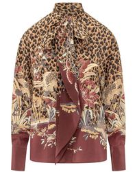 Etro - Zijden Blouse Met Geplaatste Print - Lyst
