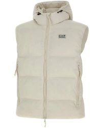 EA7 - Jassen ,Wit ,Nylon Gewatteerd Nylon Vest - Lyst