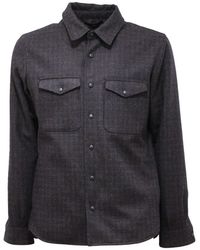 Mazzarelli - Cortina Jacke Blau/Grau Wolle/Polyester - Lyst