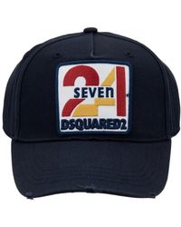 DSquared² - Accessoires ,Blauw ,Katoen Embossed Logo Baseball Cap Fibbia - Lyst