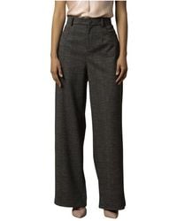 Kocca - Broeken ,Zwart ,Chique Geruite Lange Broek - Lyst