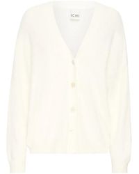 Ichi - Truien & Vesten ,Wit ,Ihbrula Ca Strik Cardigan - Lyst