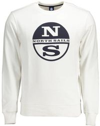 North Sails - Hoodies & Sweatvesten ,Wit ,Witte Crewneck Sweatshirt Met Lange Mouwen - Lyst