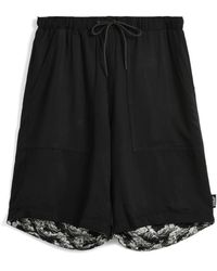 Taion - Korte Broeken ,Zwart ,Rayon Japanse Golf Omkeerbare Zwarte Shorts - Lyst