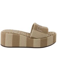 Fendi - Braune Sunshine Sandalen Slip-On Plateau - Lyst