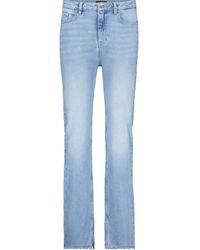 Monari - Elastische straight jeans mit fransen am saum - Lyst