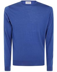 John Smedley - Truien & Vesten ,Blauw ,Wol Lundy Crewneck Pullover - Lyst