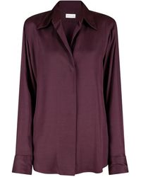 Dries Van Noten - Overhemden ,Paars ,Satijn Satin Viscose Shirt - Lyst