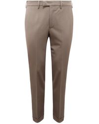 PT01 - Broeken ,Groen ,Wol Master Fit Wol Broek - Lyst
