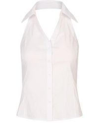Alice + Olivia - Freya Button-Down Neckholder-Top - Lyst