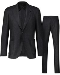 Lardini - Kostuums ,Zwart ,Wol Klassieke Wollen Pak Set - Lyst