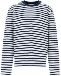 Ami Paris - Tops ,Blauw ,Katoen Cotton Long Sleeves Mariniere Ami De Coeur T-Shirt - Lyst