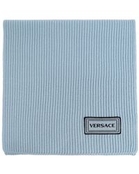 Versace - Wollen Sjaal Met Logopatch - Lyst