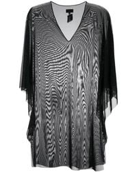 Fisico - Overhemden ,Zwart ,Polyester Poncho Tulle - Lyst