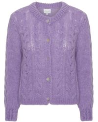 American Dreams - Truien & Vesten ,Paars ,Wol Frankie Kabel Gebreid Vest - Lyst