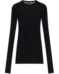 Rick Owens - Rib Long Sleeve T-Shirt - Lyst