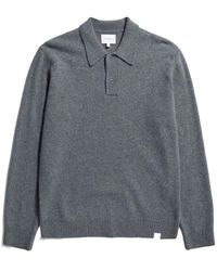 Norse Projects - Truien & Vesten ,Grijs ,Wol Merino Wol Polo Standaard Stijl - Lyst