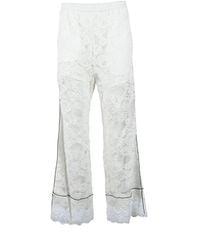 MSGM - Broeken ,Wit ,Katoen Stijlvolle Nylon Katoenen Broek - Lyst