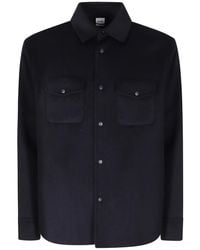 Aspesi - Jassen ,Blauw ,Wol Camicia 13 Dub - Lyst