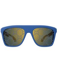 Gucci - Quadratische sonnenbrille blau verspiegelt gold,stylische sonnenbrille gg1570s - Lyst