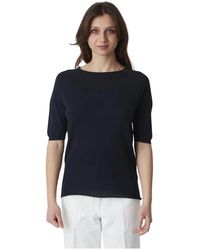 Alpha Studio - Tops ,Blauw Ronde Hals Shirt - Lyst