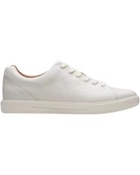 Clarks - Schoenen ,Wit ,Leer Witte Leren Sneakers - Lyst
