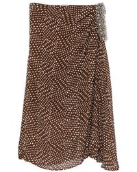 Dries Van Noten - Rokken ,Bruin ,Gedrapeerde Midi Rok - Lyst