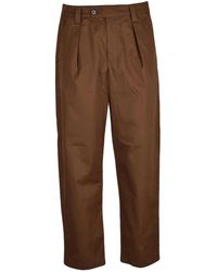 A.P.C. - Broeken ,Bruin ,Katoen High-Waist Rechte Broek - Lyst