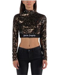 Palm Angels - Pailletten logo tape langarmshirt - Lyst