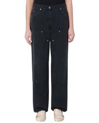 Golden Goose - Distressed Cotton Jeans With Front Patches - Lyst