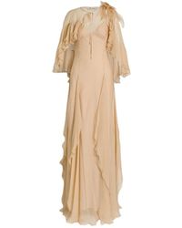 Alberta Ferretti - Kleedjes ,Chiffon Zijden Chiffon Droom Avondjurk - Lyst
