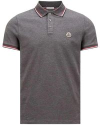 Moncler - Tricolor-Trimmed Cotton Piquet Polo - Lyst
