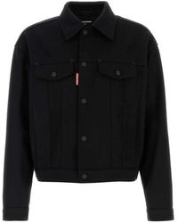 DSquared² - Jassen ,Zwart ,Wol Wollen Jean Jacket Met Blazers En Vesten - Lyst