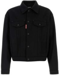 DSquared² - Jassen ,Zwart ,Wol Wollen Jean Jacket Met Blazers En Vesten - Lyst