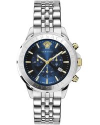 Versace - Crono signature cronografo bracciale acciaio orologio - Lyst