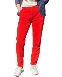 Mason's - Broeken ,Oranje ,Katoen Slim Fit Katoenen Chino Broek - Lyst
