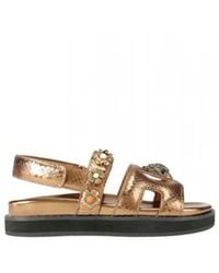 Kurt Geiger - Schoenen ,Geel ,Eagle Cut-Out Flat Sling - Lyst
